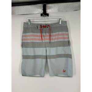 Lost Enterprises Board Shorts Size 32 Striped 9" Inseam Bathing Suit Swim Shorts